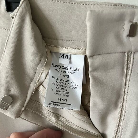 Flavio Castellani Cream Straight Pant Size 44 US 8 - Picture 2 of 4
